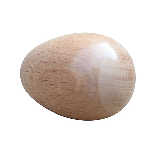 aqxreight Handgefertigtes Buchenholz -Osterei Maracas - Unbemaltes Holzschüttlerspielzeug für DIY Handwerk und Musikspiel (#1) von aqxreight