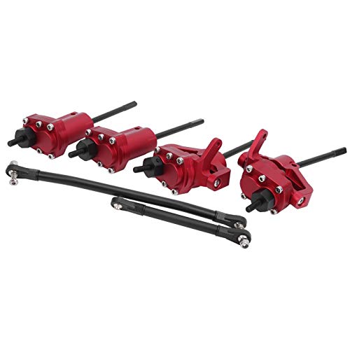 aqxreight Hintere Front -Portalachse mit Lenkverbindungsübertragungswelle für Axiale SCX10 II 90046 90047 RC -Auto (Rot) von aqxreight