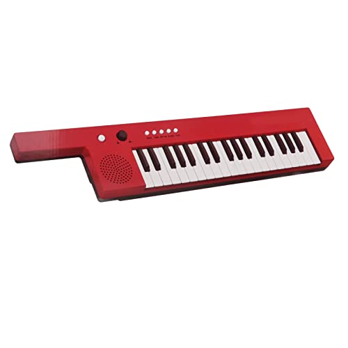 aqxreight Kompakt 37-Taste Tragbare Gitarren-Tastatur mit Stereo-Sound und Wiederaufladbarem Akku für Anfänger und Reisende Musiker (BF-3755 rot) von aqxreight