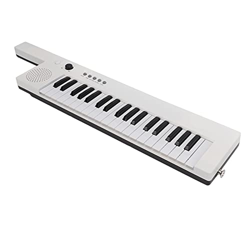 aqxreight Kompakt 37-Taste Tragbare Gitarren-Tastatur mit Stereo-Sound und Wiederaufladbarem Akku für Anfänger und Reisende Musiker (BF-3755 weiß) von aqxreight