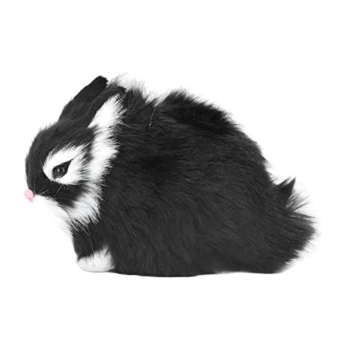 aqxreight Miniaturplüschkaninchen Plastik Plüschmaterial Weich Bequeme Kaninchen Gefüllte Puppe für Tischdekoration Grau (Black) von aqxreight