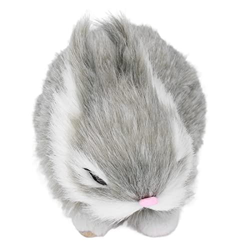 aqxreight Miniaturplüschkaninchen Plastik Plüschmaterial Weich Bequeme Kaninchen Gefüllte Puppe für Tischdekoration Grau (Gray) von aqxreight