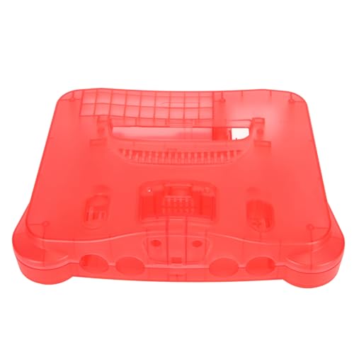 aqxreight N64 Retro Gaming -Konsole Translucent Protective Case Voller Ersatzsatz mit Zubehör in Cyan (Durchscheinendes Hellrot) von aqxreight