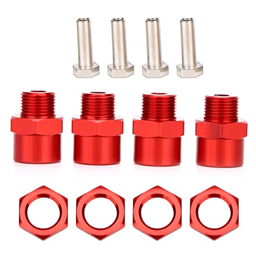 aqxreight RC -Auto 12 Mm Bis 17 Mm Rad Hex Conversion Adapter Accessoires für D4 HSP 94123 1/10 Auto (Rot) von aqxreight