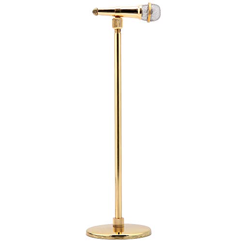 aqxreight Stylish Kupfergoldplattiertes Mikrofonmodell Gefertigtes Ziermusikinstrument für Wohnkultur (20-29 cm) von aqxreight