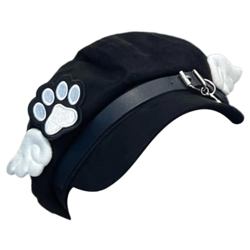 Einzigartige Baskenmütze mit Katzenpfoten, modischer Polyester-Mütze, Freizeitkleidung, Hut für Damen und Herren von arenmi