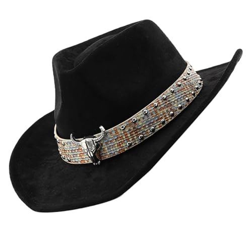 Wildlederhut im Westernstil, modisch, Partykleid, Hut, Damen, modischer Denim-Hut für Festivals, Kostümpartys von arenmi