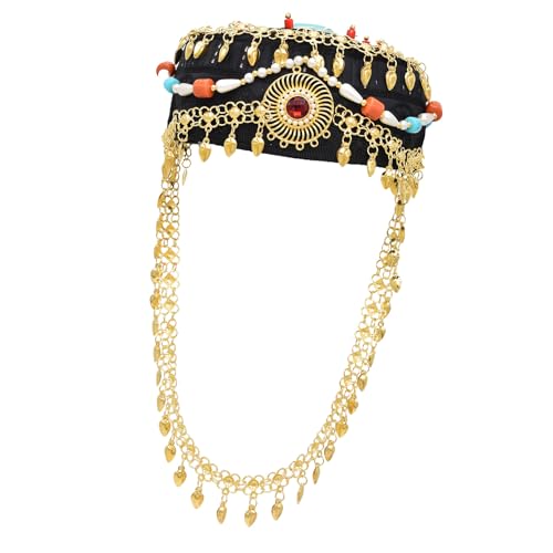 arenmi Türkis-Strass-Hut mit goldenen Quasten für modische Frauen, Foto-Requisiten, elegante Jewe, ethnische Mützen arenmi Türkis-Strass-Hut mit goldenen Quasten für modische Frauen, Foto-Requisiten, elegante Jewe, ethnische Mützen von arenmi