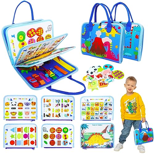 Montessori-Board für Kleinkinder von 1 2 3 4 Jahren, Wiederverwendbare Aufkleber mit abnehmbaren Seiten. Montessori Board Educational Travel Toy Geschenk für Jungen und Mädchen (Dinosaurier) von ariel-gxr