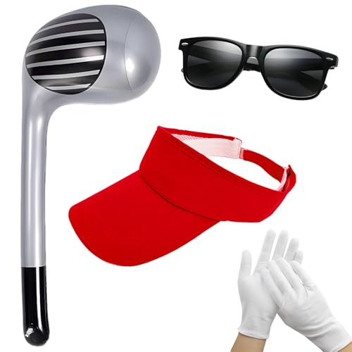 arrderly Aufblasbares Golfschläger-Zubehör, perfektes Zubehör für sportliche Kostüme, für Erwachsene, Kinder, Golf, Cosplay, Party, 4 Stück von arrderly