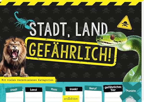 Stadt, Land, gefährlich!: Mit vielen verschiedenen Kategorien | Spieleblock mit über 90 bunten Vorlagen und vielen verschiedenen Rubriken Stadt, Land, gefährlich!: Mit vielen verschiedenen Kategorien | Spieleblock mit über 90 bunten Vorlagen und vielen verschiedenen Rubriken von arsEdition GmbH