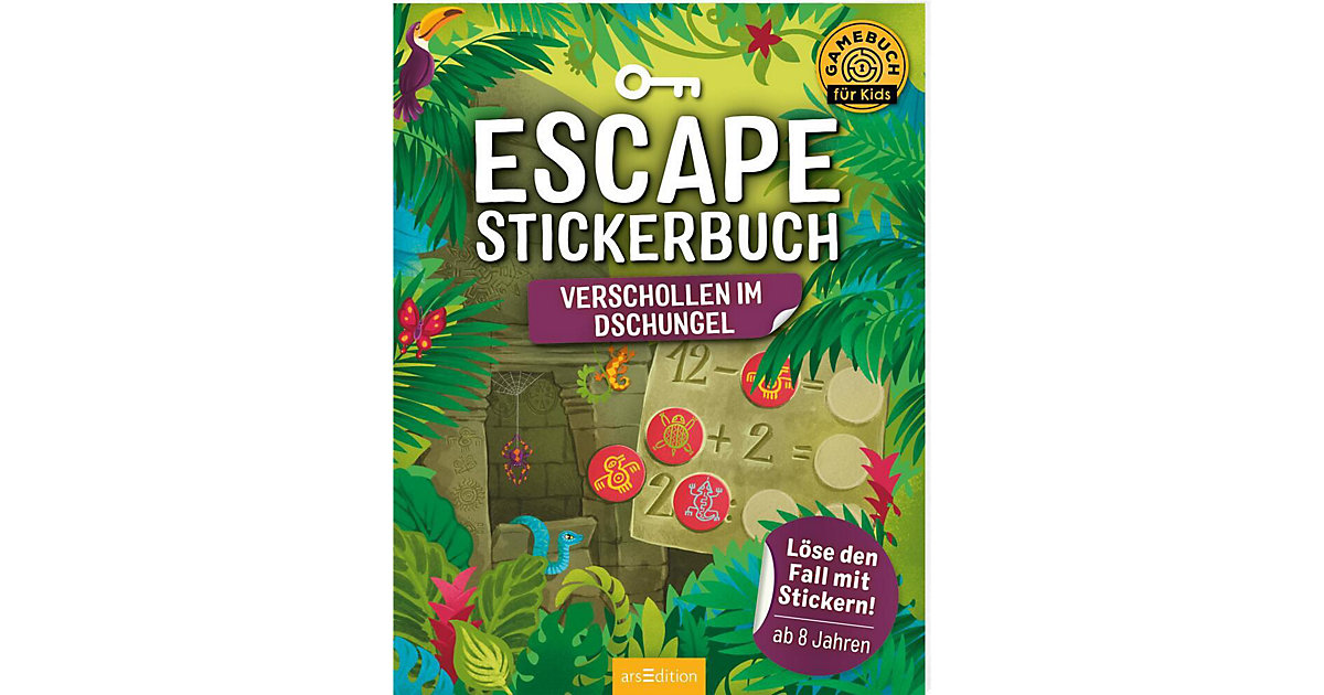 Buch - Escape-Stickerbuch - Verschollen im Dschungel von arsEdition Verlag