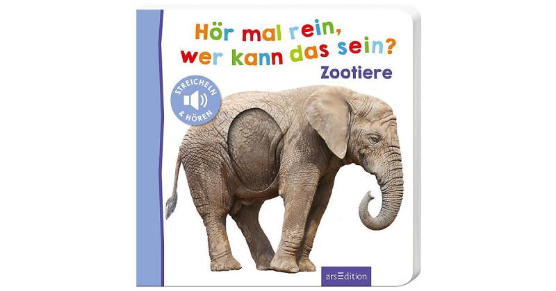 Buch - Hör mal rein, wer kann das sein? Zootiere, Soundbuch mit Tiergeräuschen von arsEdition Verlag