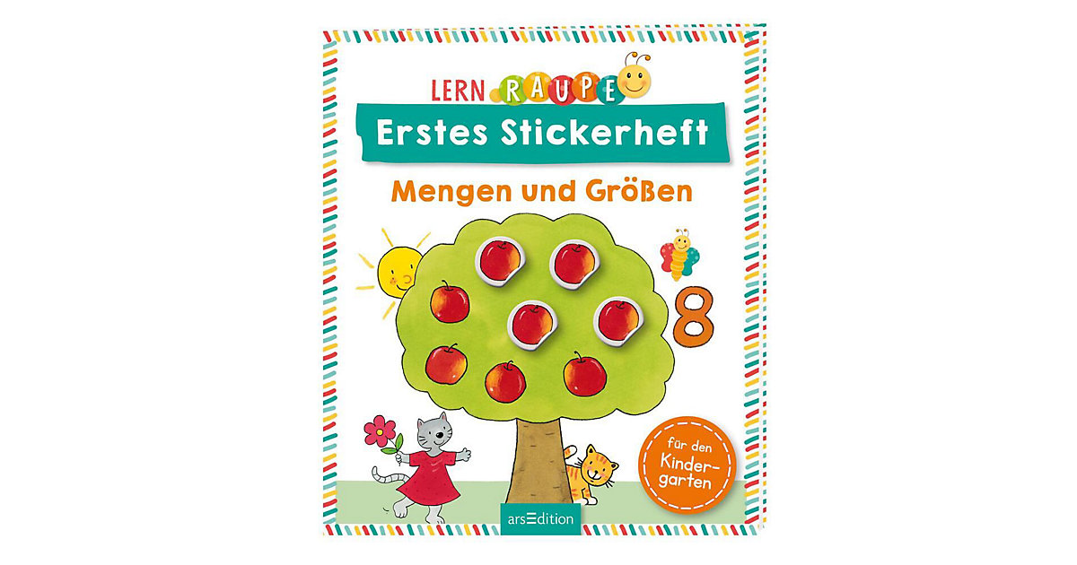 Buch - Lernraupe - Erstes Stickerheft - Mengen und Größen von arsEdition Verlag