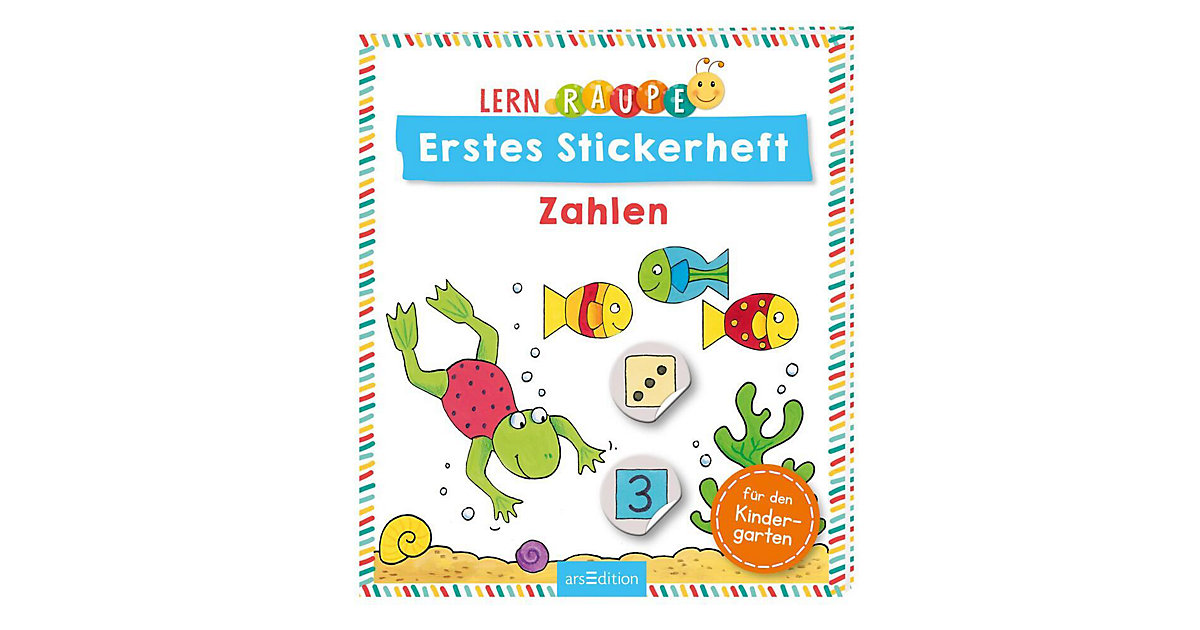 Buch - Lernraupe - Erstes Stickerheft - Zahlen von arsEdition Verlag