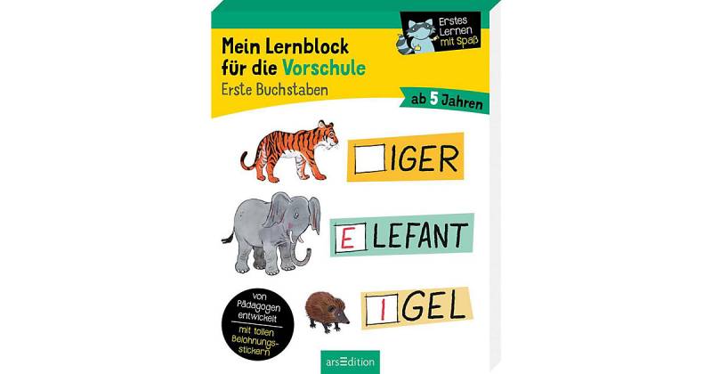 Buch - Mein Lernblock die Vorschule - Erste Buchstaben  Kinder von arsEdition Verlag