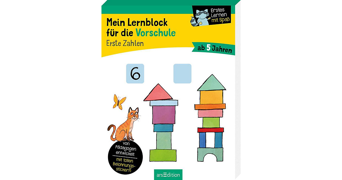 Buch - Mein Lernblock die Vorschule - Erste Zahlen  Kinder von arsEdition Verlag