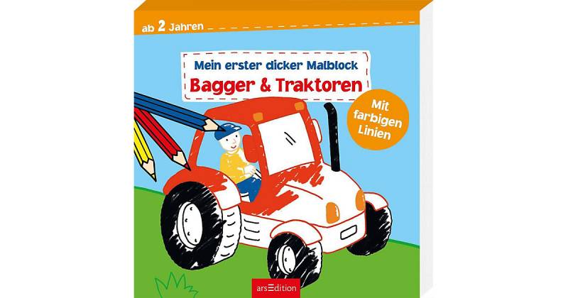 Buch - Mein erster dicker Malblock - Bagger & Traktoren von arsEdition Verlag