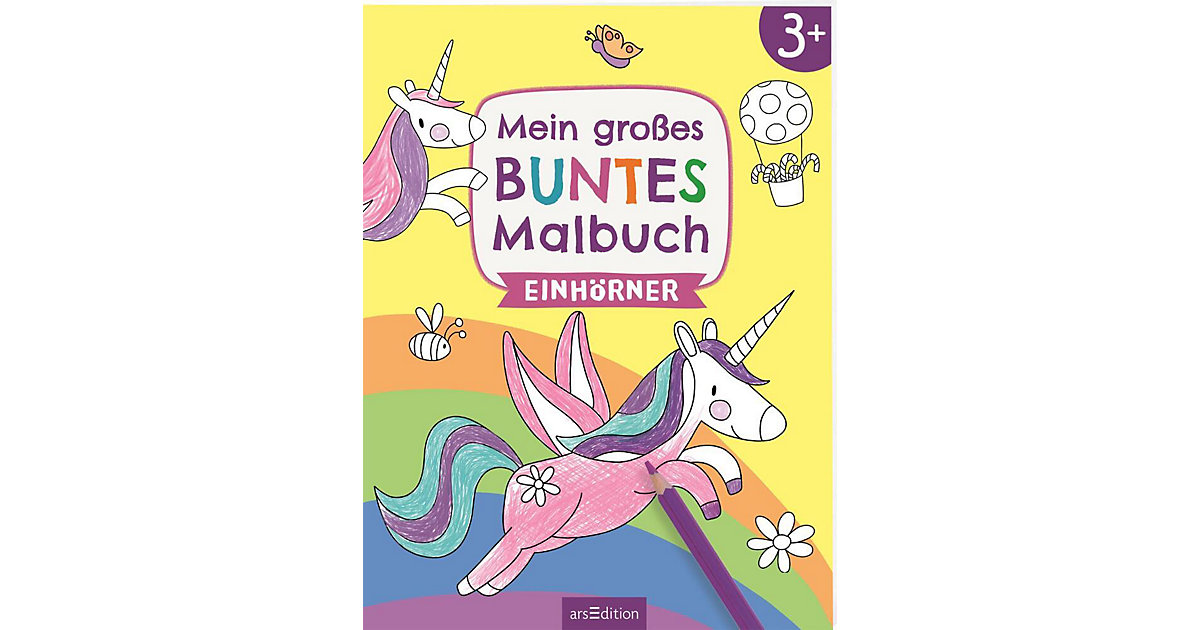 Buch - Mein großes buntes Malbuch - Einhörner von arsEdition Verlag