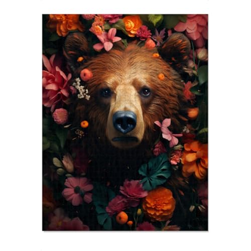 artboxONE-Puzzle M (266 Teile) Floral Bear Flowers 2 (Matart) - Puzzle bär bär bären von artboxONE