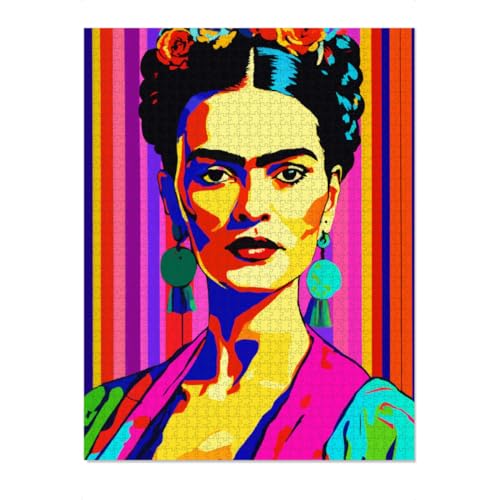 artboxONE-Puzzle M (266 Teile) Floral Frida pop Art - Puzzle Frida Kahlo Cubism Feminist von artboxONE