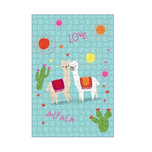 artboxONE-Puzzle M (266 Teile) Für Kinder Alpaka Love - Puzzle alpaka alpakaliebhaber fröhlich von artboxONE