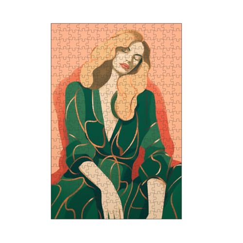 artboxONE-Puzzle M (266 Teile) Menschen Feminine Ruhe Pause - Puzzle Mode Illustration Elegante Frau Feminine von artboxONE