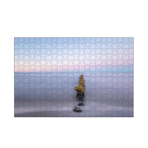 artboxONE-Puzzle M (266 Teile) Natur Buhnen nach Sonnenuntergang - Puzzle buhnen Farben Himmel von artboxONE