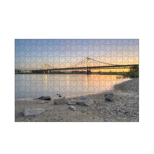 artboxONE-Puzzle M (266 Teile) Reise Krefeld-Uerdinger Rheinbrücke - Puzzle krefeld brücke Deutschland von artboxONE