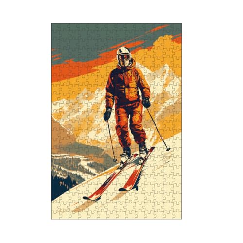 artboxONE-Puzzle M (266 Teile) Sport Alpine Skiing Retro (matart) - Puzzle alpinski Retro Schnee von artboxONE