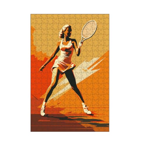 artboxONE-Puzzle M (266 Teile) Sport Tennis Vintage Retro (matart) - Puzzle Tennis Ball Platz von artboxONE
