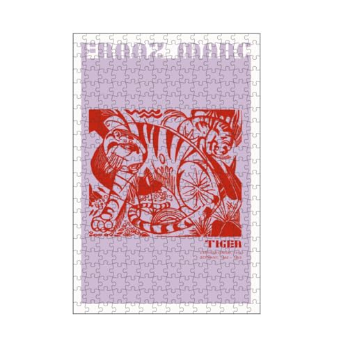 artboxONE-Puzzle M (266 Teile) Typografie Marc - Tiger - Violett - Puzzle Marc Dschungel expressionismus von artboxONE