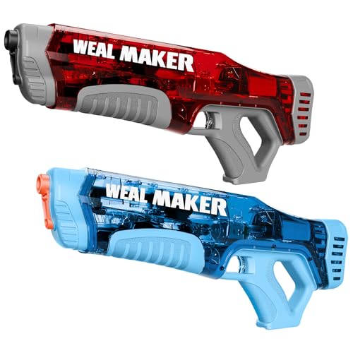 Artcool Elektrische Wasserpistole,Schnelle Automatische Saugkraft,220+ kontinuierliche Wasserpistole,Reichweite 7-9M,Leistungsstarke und wasserdichte Wasserpistolen IP67 für Erwachsene（Rot+Blau） von artcool