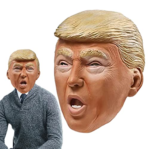 astound Lustige Kopfbedeckung - Präsident Wahl Cosplay Gesichtsabdeckung - Realistische Promi-Trump-Maske Alter Mann Halloween-Karnevalsparty-Kostü Cosplay von astound