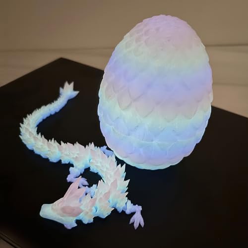 Regenbogen-3D-gedruckter Drache in Eiern, leuchtet im Dunkeln, Überraschungsei mit 27,9 cm flexiblem Drachen im Inneren, 3D-gedrucktes Dino-Geschenk, Osterei, bewegliches Drachenspielzeug für Regenbogen-3D-gedruckter Drache in Eiern, leuchtet im Dunkeln, Überraschungsei mit 27,9 cm flexiblem Drachen im Inneren, 3D-gedrucktes Dino-Geschenk, Osterei, bewegliches Drachenspielzeug für von atibi
