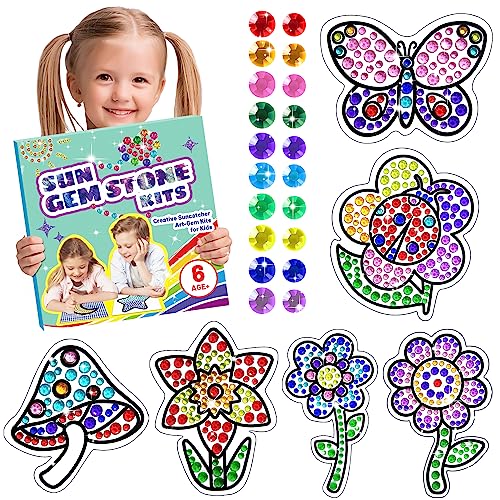 Suncatcher Bastelsets für Kinder, Kunsthandwerk DIY Diamant Spielzeug für Mädchen, 6 Stück Blumen Edelstein Kunst Malerei Sets nach Zahlen 5D Edelstein Diamant Kunst Handwerk Kits für Jungen 6-12 Suncatcher Bastelsets für Kinder, Kunsthandwerk DIY Diamant Spielzeug für Mädchen, 6 Stück Blumen Edelstein Kunst Malerei Sets nach Zahlen 5D Edelstein Diamant Kunst Handwerk Kits für Jungen 6-12 von atydkug
