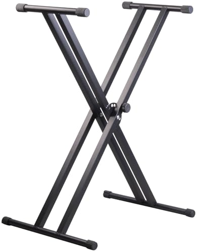 auvisio Zubehör zu Piano Keyboard: E-Piano-Ständer, höhenverstellbar von 30-95 cm, Auflage-Tiefe 30 cm (Keyboard-Pedale, 88 Tasten, Kopfhörer, Bluetooth) von auvisio