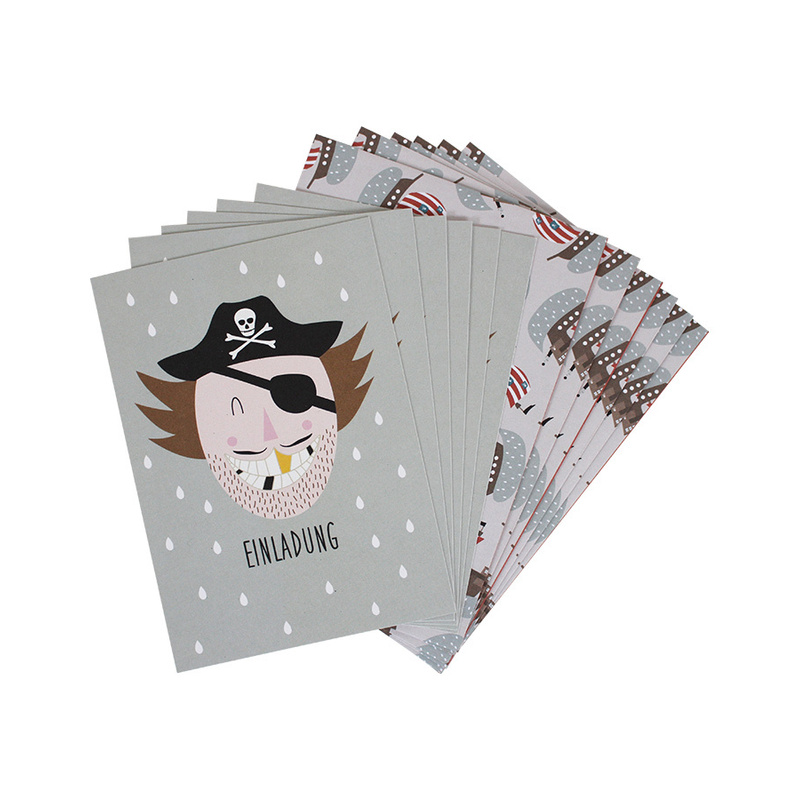 Einladungskarten-Set PIRAT 6 Karten + Umschläge von ava&yves