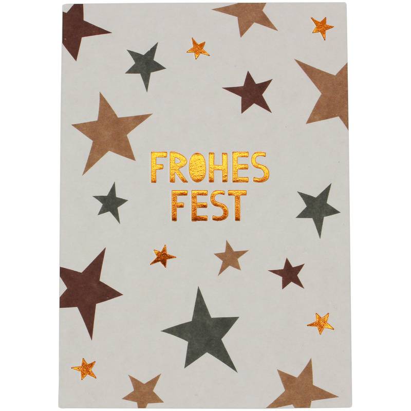 Postkarte FROHES FEST - STERNE 3er Set von ava&yves