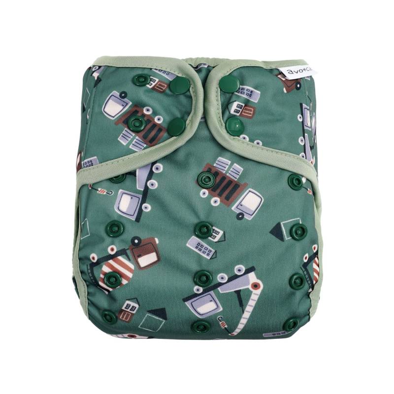 avo+cado Explorer One Size Stoffwindel-Überhose - Baufahrzeuge von avo+cado