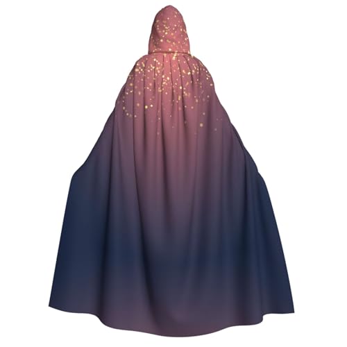 Marineblauer Himmel und Sternen-Aufdruck, Erwachsenenkostüm, mit Kapuze, Halloween, Weihnachten, Karneval, Partys, Mittelalter von axzttupy
