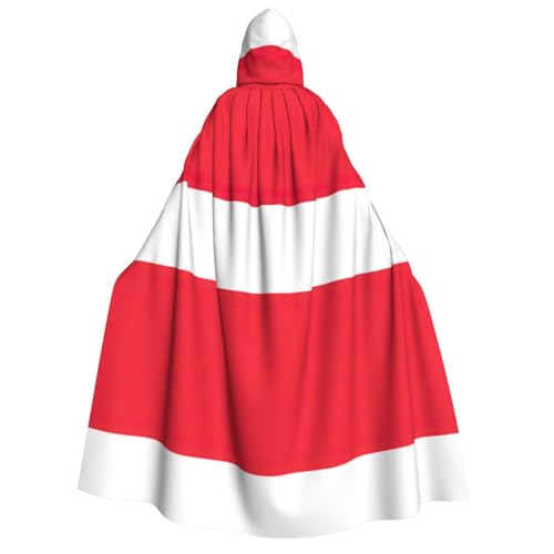 Umhang mit Kapuze für Erwachsene, Motiv: Österreichische Flagge, Halloween, Weihnachten, Karneval, Partys, Mittelalter von axzttupy