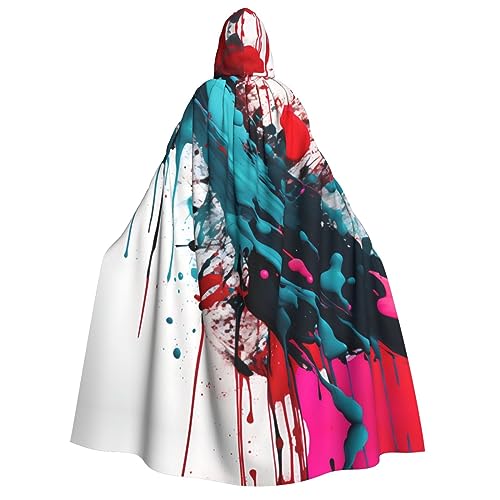 axzttupy Abstrakter Farbspritzer-Druck, Kapuzenumhang für Halloween, Cosplay, Karneval und Maskerade-Partys, Uni-Umhang axzttupy Abstrakter Farbspritzer-Druck, Kapuzenumhang für Halloween, Cosplay, Karneval und Maskerade-Partys, Uni-Umhang von axzttupy
