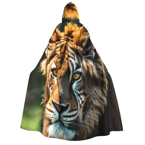 axzttupy Afrikanischer Tier-Aufdruck, Erwachsenen-Kapuzenumhang, Halloween, Weihnachten, Karneval, Partys, Mittelalter-Kostüm von axzttupy