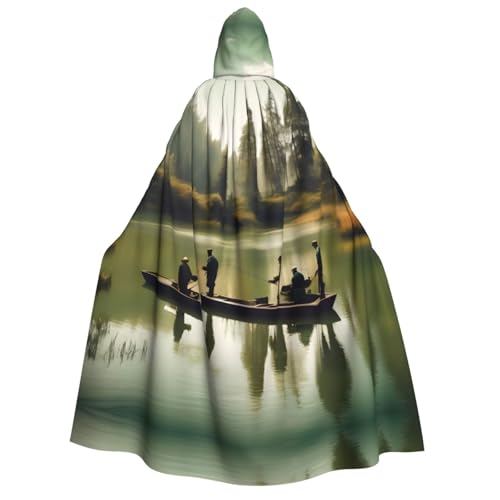 axzttupy Angelsee-Fischer-Aufdruck, Erwachsenen-Kapuzenumhang, Halloween, Weihnachten, Karneval, Partys, Mittelalter-Kostüm von axzttupy