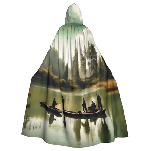 axzttupy Angelsee-Fischer-Druck, Unisex, Halloween-Kapuzenumhang, volle Länge, für mittelalterliche Renaissance-Cosplay-Kostüme von axzttupy
