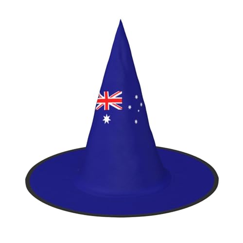 axzttupy Australische Flagge Druck Halloween Hexenhut Unisex Karneval Kostüm Zubehör Partys Cosplay und Festlich von axzttupy