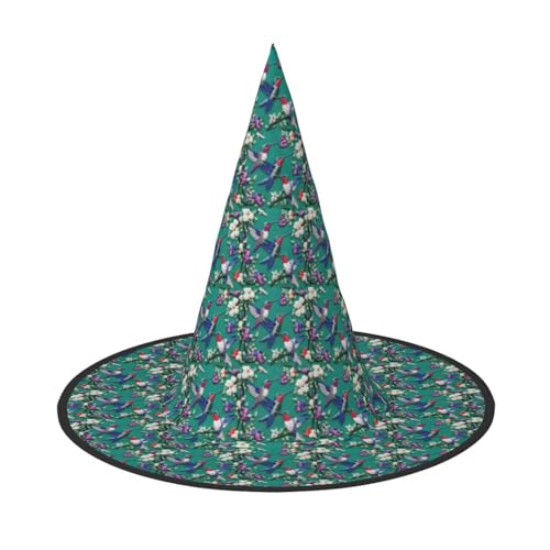 axzttupy Blume Kolibris Stickerei Druck Halloween Hexenhut Unisex Karneval Kostüm Zubehör Partys Cosplay und Festlich axzttupy Blume Kolibris Stickerei Druck Halloween Hexenhut Unisex Karneval Kostüm Zubehör Partys Cosplay und Festlich von axzttupy