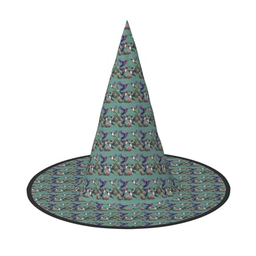 axzttupy Blume Kolibris Stickereien Druck Halloween Hexenhut Unisex Karneval Kostüm Zubehör Partys Cosplay und Festlich axzttupy Blume Kolibris Stickereien Druck Halloween Hexenhut Unisex Karneval Kostüm Zubehör Partys Cosplay und Festlich von axzttupy