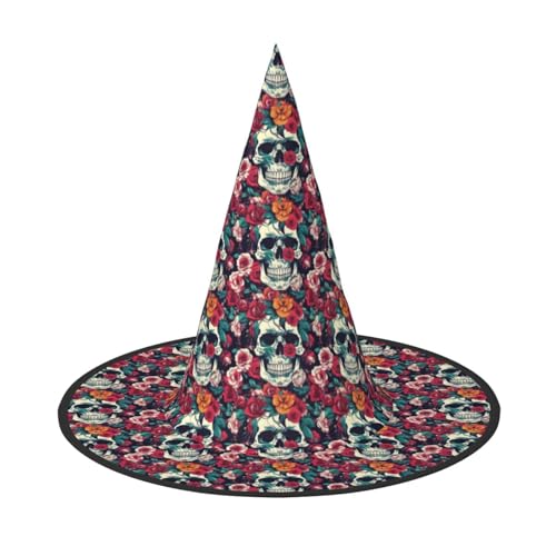 axzttupy Blumen Schädel Ornament Druck Halloween Hexenhut Unisex Karneval Kostüm Zubehör Partys Cosplay und Festlich axzttupy Blumen Schädel Ornament Druck Halloween Hexenhut Unisex Karneval Kostüm Zubehör Partys Cosplay und Festlich von axzttupy